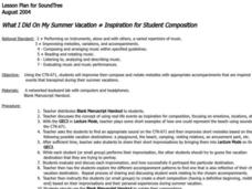 What I Did On My Summer Vacation Lesson Plan What I Did On My Summer Vacation Lesson Plan