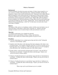 What is a Nanometer? Lesson Plan What is a Nanometer? Lesson Plan