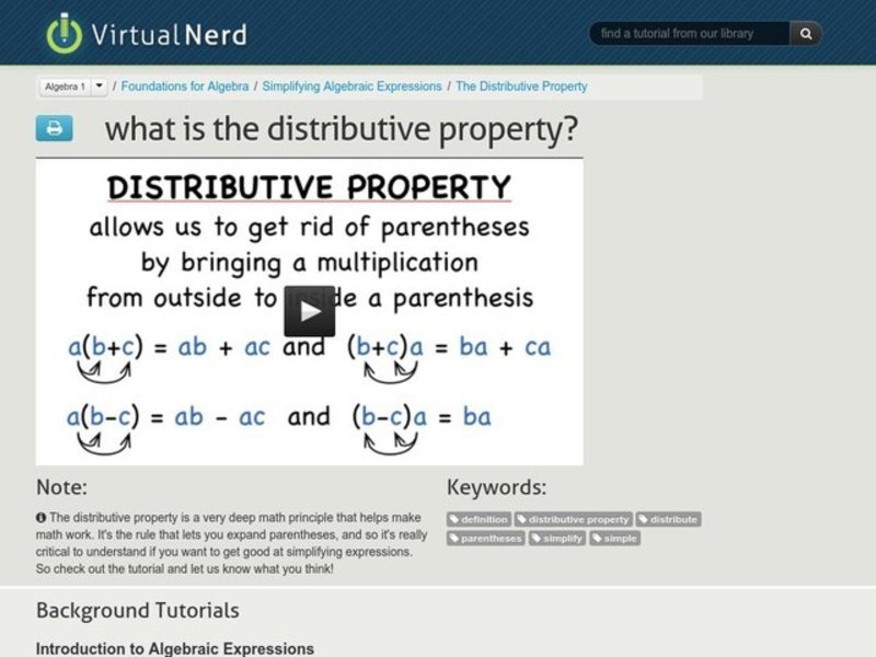 What is the Distributive Property? Instructional Video What is the Distributive Property? Instructional Video