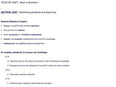 What is Weather? Lesson Plan What is Weather? Lesson Plan
