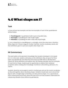 What Shape Am I? Lesson Plan What Shape Am I? Lesson Plan