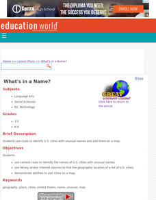 What's In a Name? Lesson Plan What's In a Name? Lesson Plan