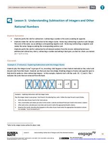 Understanding Subtraction of Integers and Other Rational Numbers Lesson Plan Understanding Subtraction of Integers and Other Rational Numbers Lesson Plan