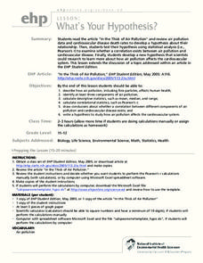 What's Your Hypothesis? Lesson Plan What's Your Hypothesis? Lesson Plan