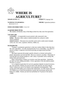 WHERE IS AGRICULTURE? Lesson Plan WHERE IS AGRICULTURE? Lesson Plan