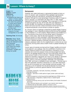 Where Is Away? Lesson Plan Where Is Away? Lesson Plan