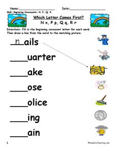 Which Letter Comes First? Lesson Plan Which Letter Comes First? Lesson Plan