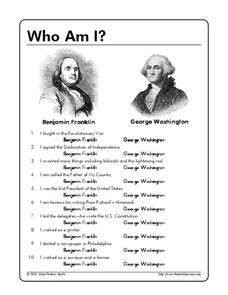 Who Am I? Worksheet Who Am I? Worksheet