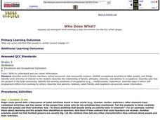 Who Does What? Lesson Plan Who Does What? Lesson Plan