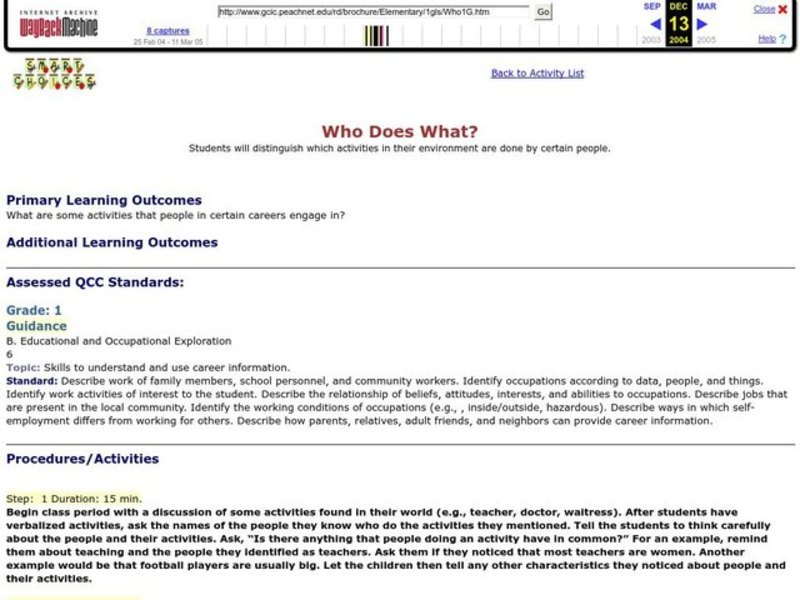 Who Does What? Lesson Plan Who Does What? Lesson Plan