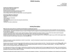 Wildlife Sampling Lesson Plan Wildlife Sampling Lesson Plan