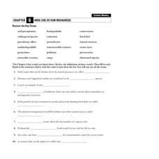 Wise Use of Our Resources Worksheet Wise Use of Our Resources Worksheet