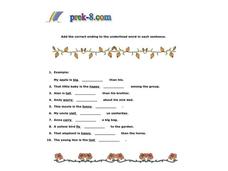 Word Endings Worksheet Word Endings Worksheet