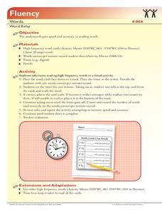 Fluency: Words, Word Relay Activity Fluency: Words, Word Relay Activity