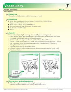 Vocabulary: Word Meaning, Word Web Activity Vocabulary: Word Meaning, Word Web Activity