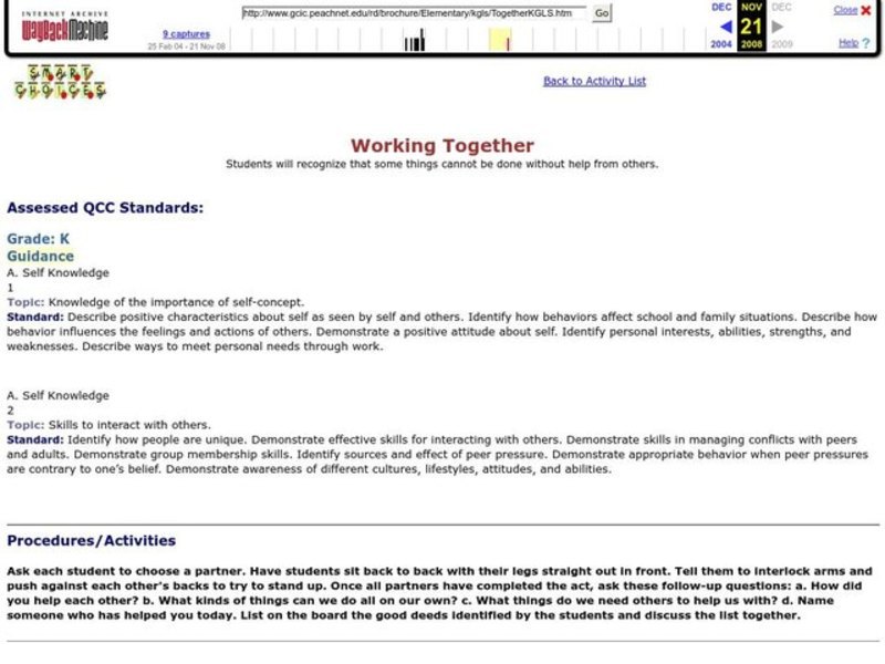 Working Together Lesson Plan Working Together Lesson Plan