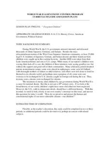 World War II Alien Enemy Control Program Lesson Plan World War II Alien Enemy Control Program Lesson Plan