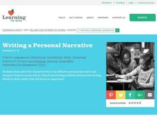 Writing a Personal Narrative Lesson Plan Writing a Personal Narrative Lesson Plan