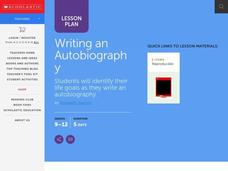 Writing an Autobiography Lesson Plan Writing an Autobiography Lesson Plan