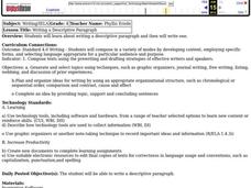 Writing Descriptive Paragraphs Lesson Plan Writing Descriptive Paragraphs Lesson Plan