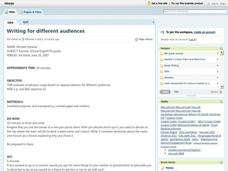 Writing For Different Audiences Lesson Plan Writing For Different Audiences Lesson Plan