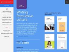 Writing Persuasive Letters Unit Plan Writing Persuasive Letters Unit Plan
