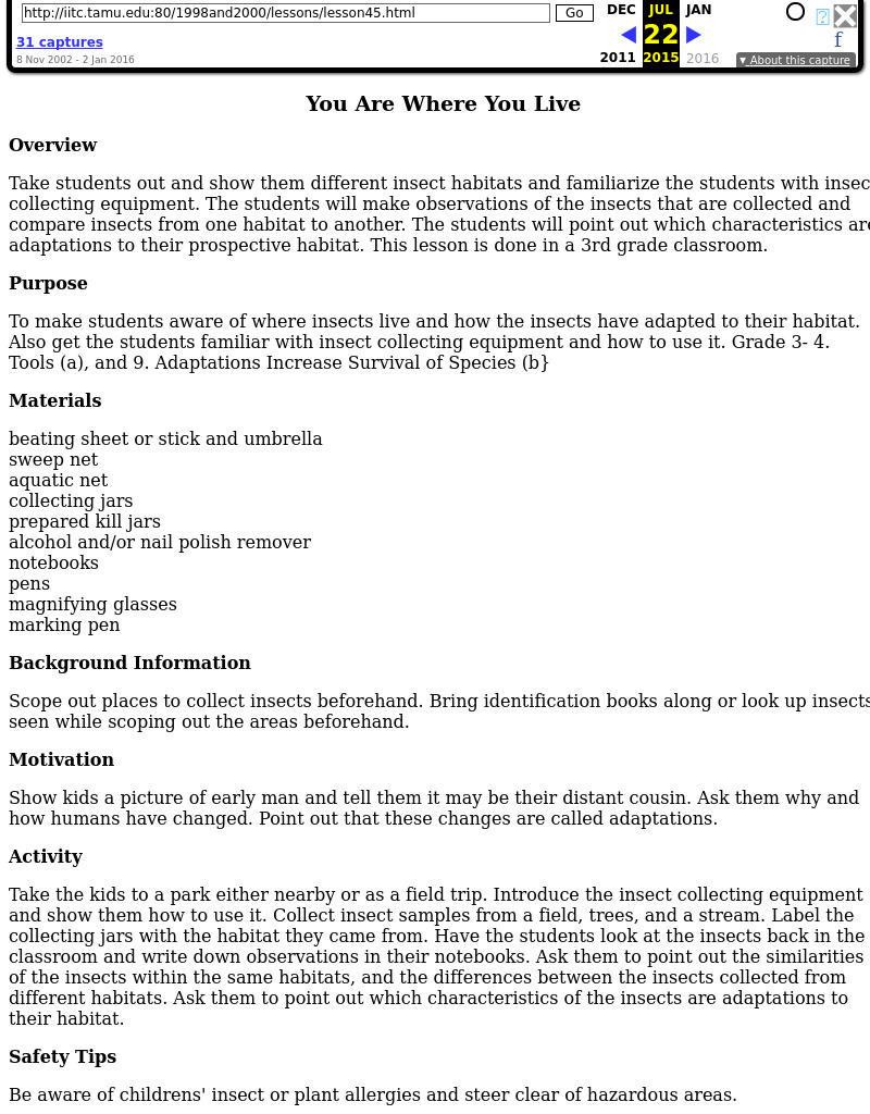 You Are Where You Live Lesson Plan You Are Where You Live Lesson Plan