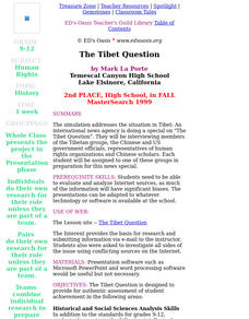 The Tibet Question Lesson Plan The Tibet Question Lesson Plan