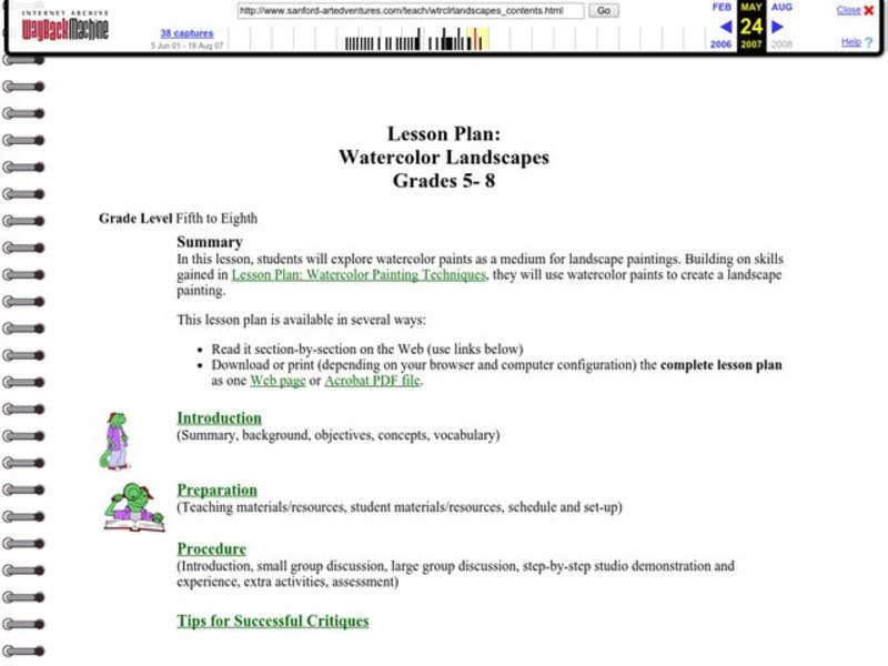 Watercolor Landscapes Lesson Plan Watercolor Landscapes Lesson Plan