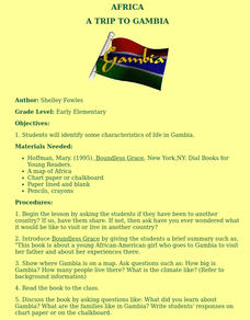 A TRIP TO GAMBIA Lesson Plan A TRIP TO GAMBIA Lesson Plan