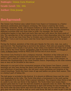 Green Corn Festival Lesson Plan Green Corn Festival Lesson Plan