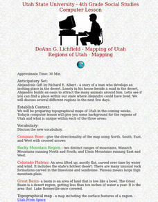 Regions of Utah - Mapping Lesson Plan Regions of Utah - Mapping Lesson Plan
