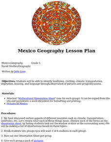 Mexico Geography Lesson Plan Mexico Geography Lesson Plan