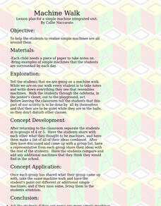 Machine Walk Lesson Plan Machine Walk Lesson Plan