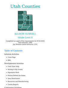Utah Counties Lesson Plan Utah Counties Lesson Plan