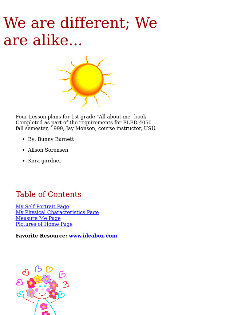 We Are Different; We Are Alike........ Lesson Plan We Are Different; We Are Alike........ Lesson Plan