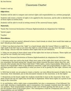 Classroom Charter Lesson Plan Classroom Charter Lesson Plan