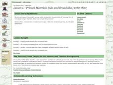 Lesson 11: Printed Materials (Ads and Broadsides) 1780-1820 Lesson Plan Lesson 11: Printed Materials (Ads and Broadsides) 1780-1820 Lesson Plan