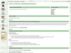 The Genre of Captivity Literature Lesson Plan The Genre of Captivity Literature Lesson Plan