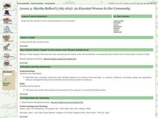 Martha Ballard (1785-1812): An Essential Woman in Her Community Lesson Plan Martha Ballard (1785-1812): An Essential Woman in Her Community Lesson Plan