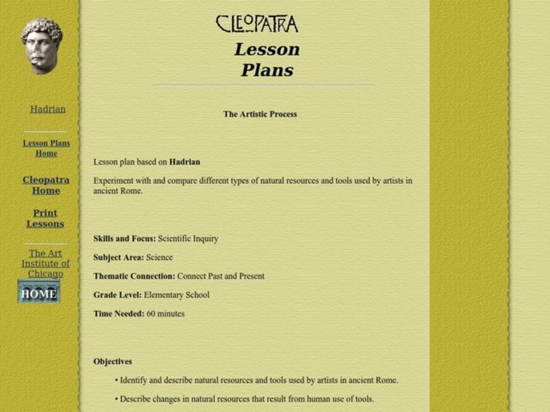 The Artistic Process Lesson Plan The Artistic Process Lesson Plan