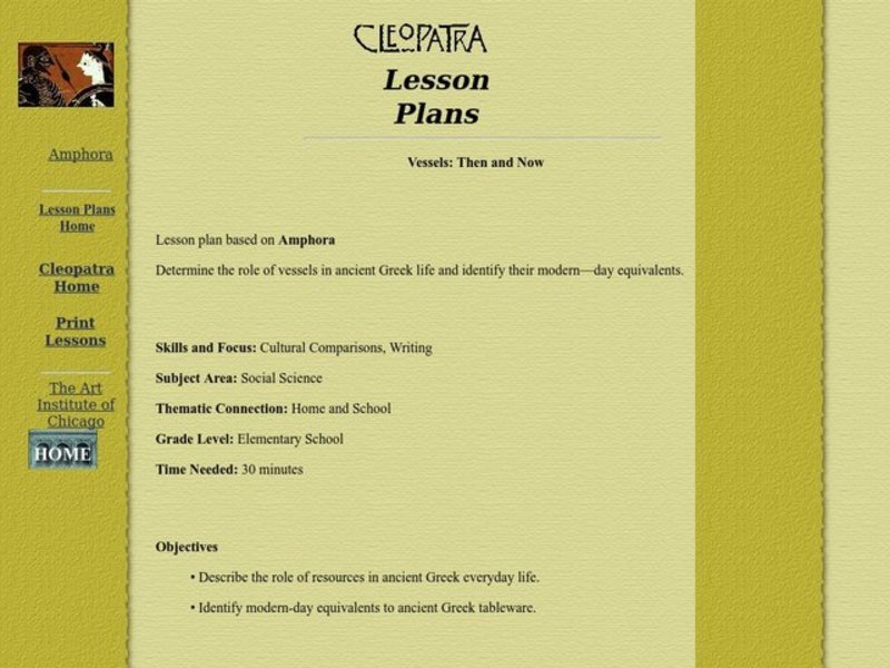 Vessels: Then and Now Lesson Plan Vessels: Then and Now Lesson Plan