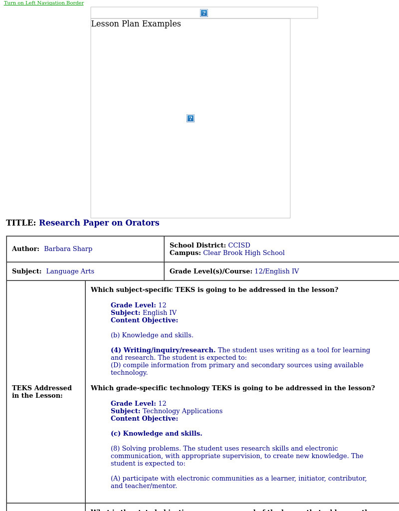 Research Paper on Orators Lesson Plan Research Paper on Orators Lesson Plan