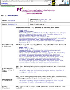 Under The Sea - Describing an Ocean Picture Lesson Plan Under The Sea - Describing an Ocean Picture Lesson Plan