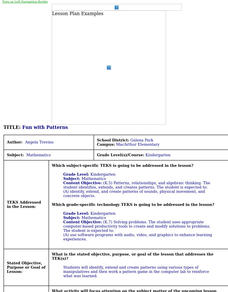 Fun with Patterns Lesson Plan Fun with Patterns Lesson Plan