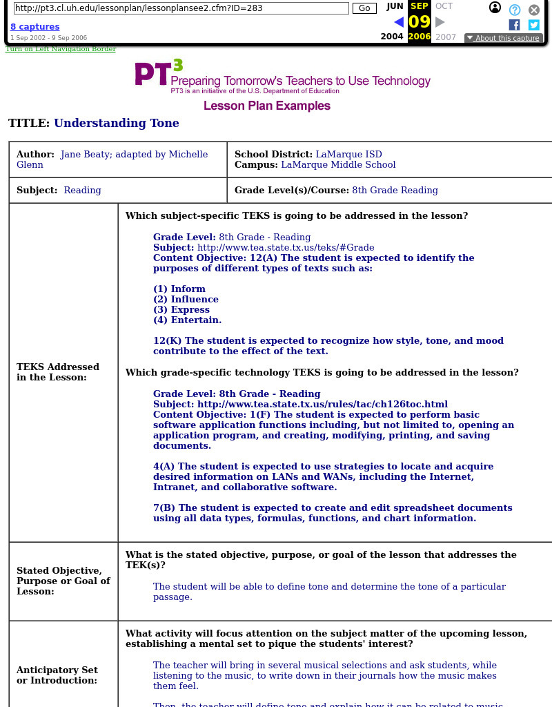 Understanding Tone Lesson Plan Understanding Tone Lesson Plan