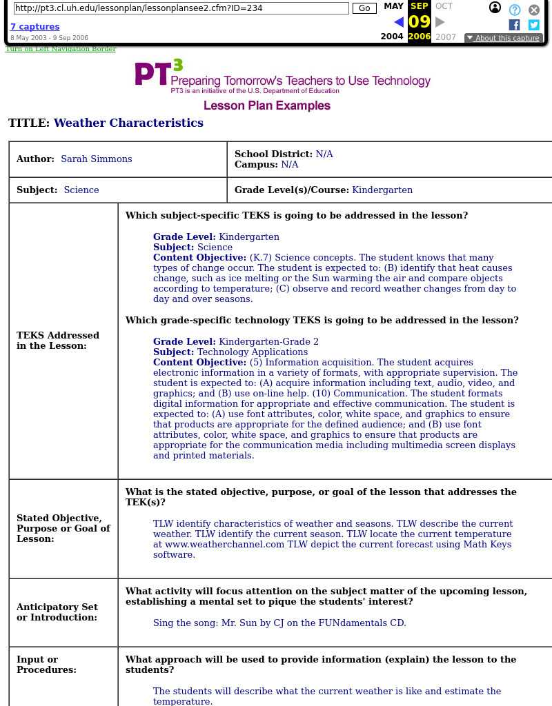 Weather Characteristics Lesson Plan Weather Characteristics Lesson Plan