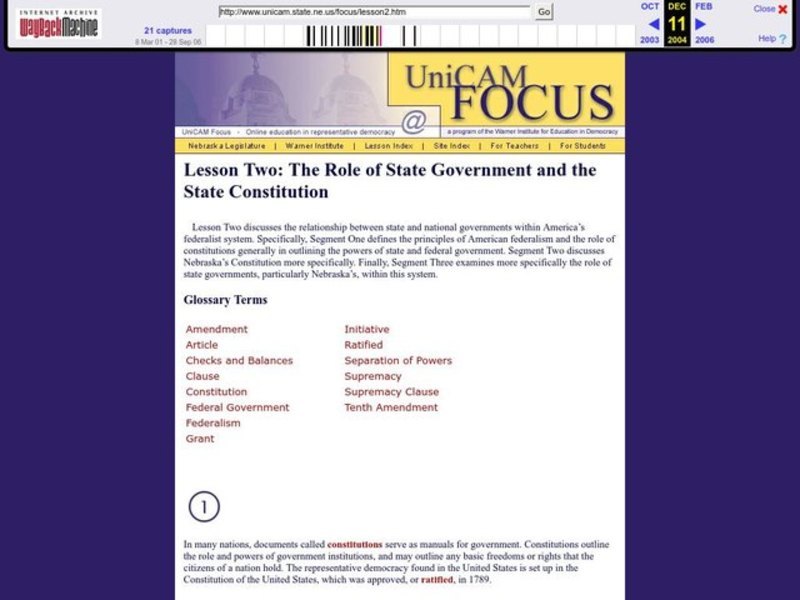 The Role of State Government and the State Constitution Lesson Plan The Role of State Government and the State Constitution Lesson Plan
