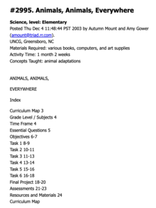 Animals, Animals, Everywhere Lesson Plan for 4th Grade | Lesson Planet