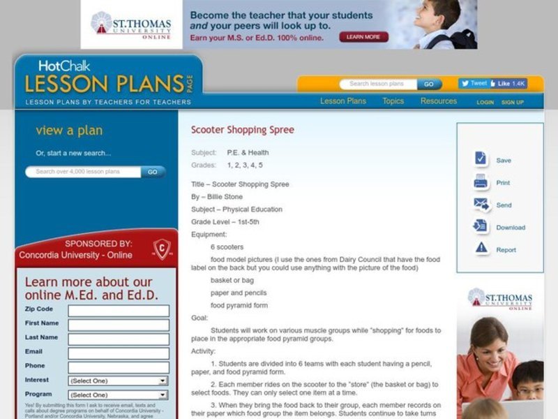 Health/PE: Scooter Shopping Spree Lesson Plan Health/PE: Scooter Shopping Spree Lesson Plan